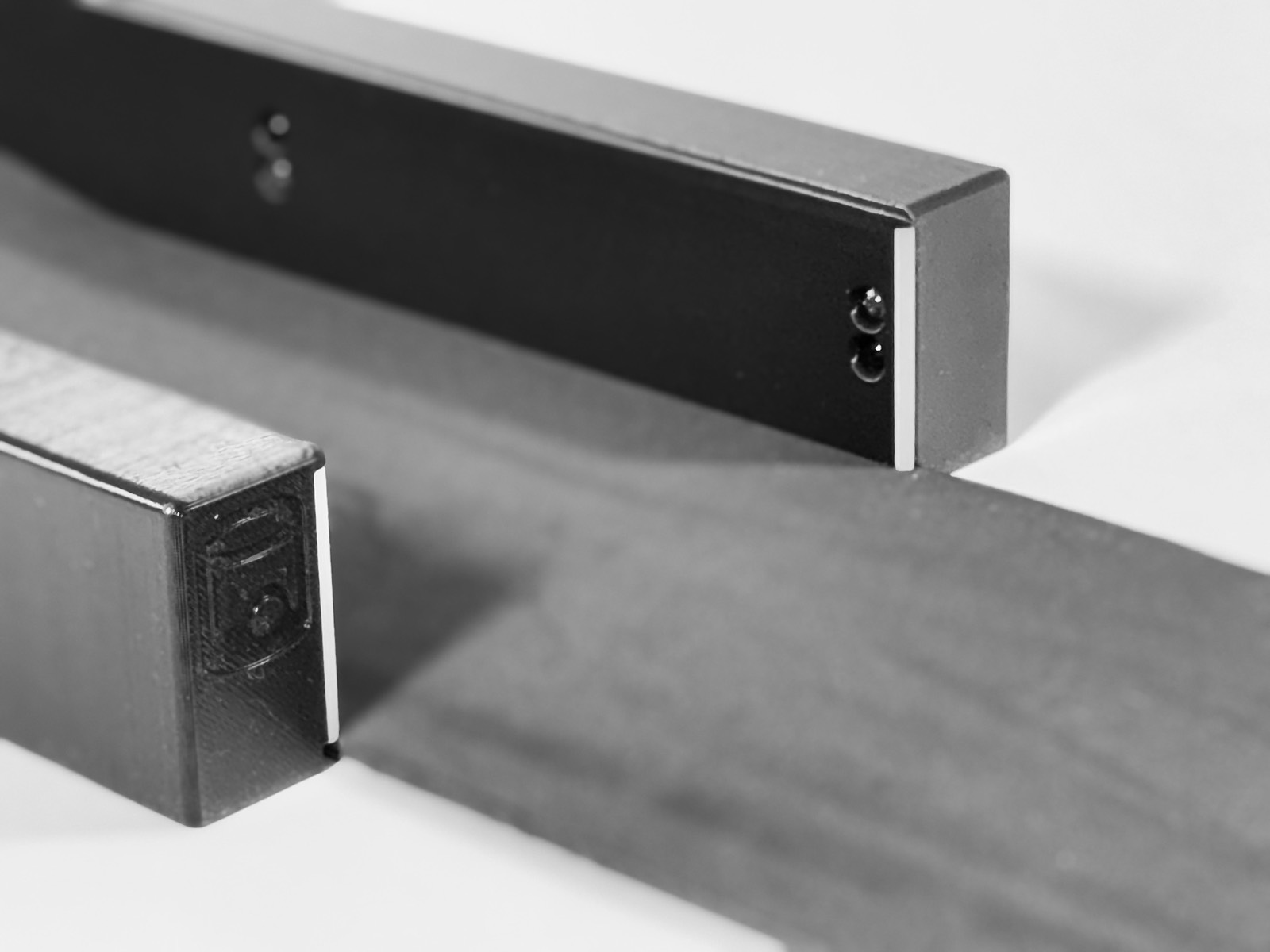 Close-up of the sensor contacts where two sections of the Speed Machine's track connect